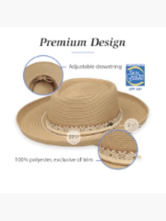 UPF 50+ Wide Brim Sun Hat – Packable, Adjustable with Chin Strap main image 4
